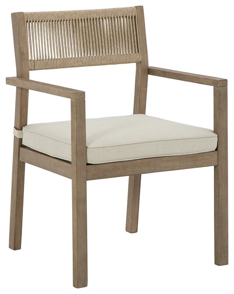 Ashley Outdoor/Patio Aria Plains Arm Chair with Cushion (Set of 2) P359-601A