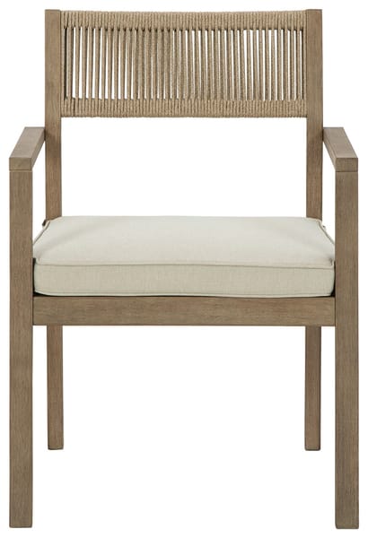 Ashley Outdoor/Patio Aria Plains Arm Chair with Cushion (Set of 2) P359-601A
