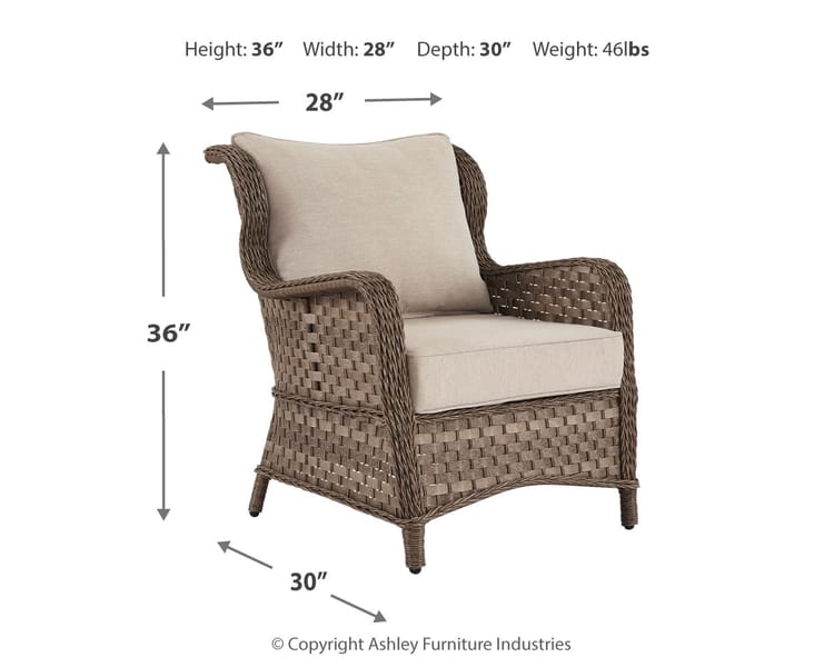 Ashley Outdoor/Patio Clear Ridge Lounge Chair with Cushion (QTY 2) P361-820