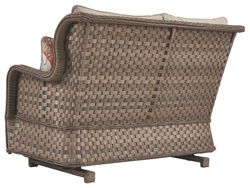 Ashley Outdoor/Patio Clear Ridge Glider Loveseat with Cushion P361-835