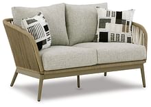 Ashley Outdoor/Patio Swiss Valley Outdoor Loveseat with Cushion P390-835
