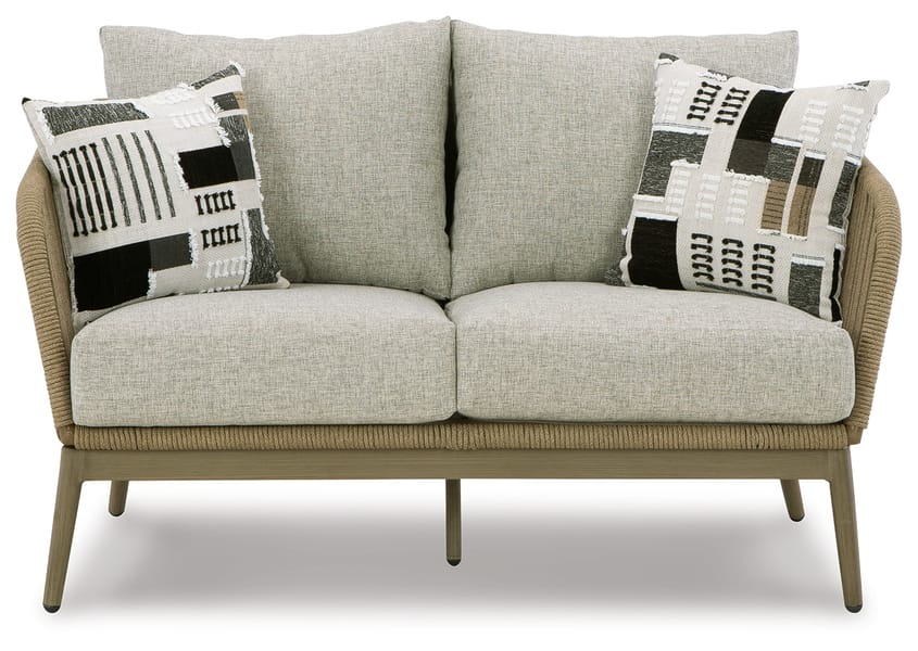 Ashley Outdoor/Patio Swiss Valley Outdoor Loveseat with Cushion P390-835