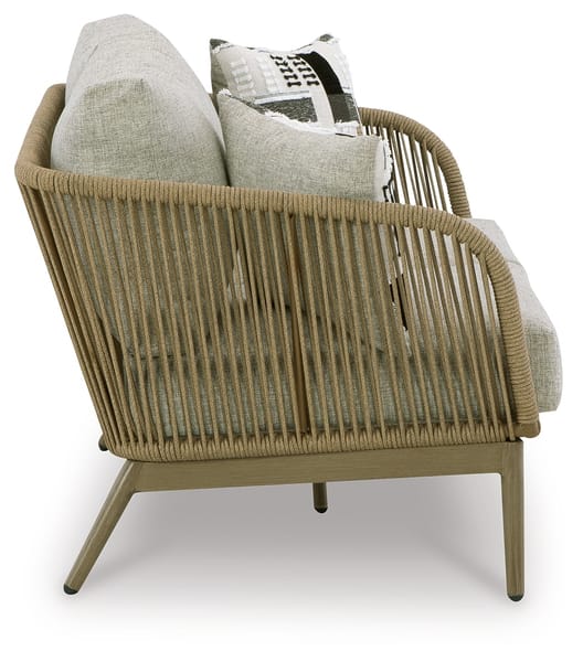 Ashley Outdoor/Patio Swiss Valley Outdoor Loveseat with Cushion P390-835