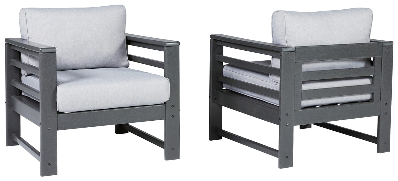 Ashley Outdoor/Patio Amora Outdoor Lounge Chair with Cushion (Set of 2) P417-820