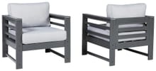 Ashley Outdoor/Patio Amora Outdoor Lounge Chair with Cushion (Set of 2) P417-820