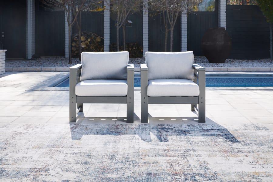 Ashley Outdoor/Patio Amora Outdoor Lounge Chair with Cushion (Set of 2) P417-820