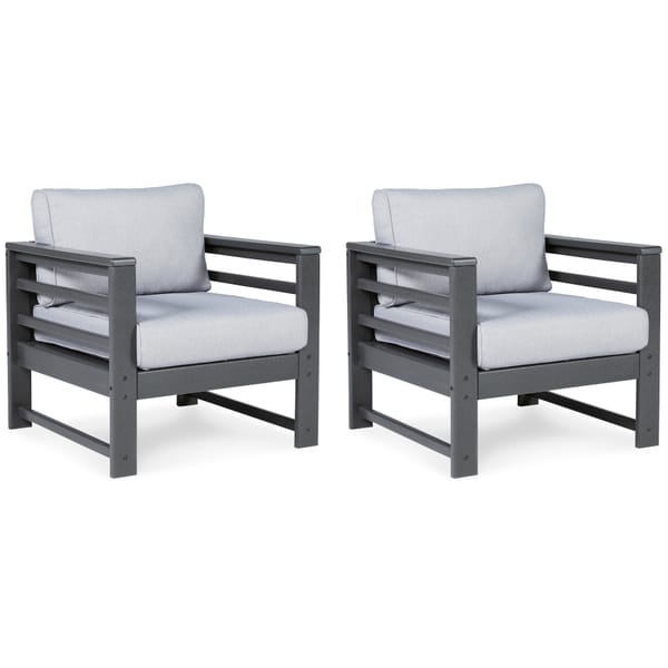 Ashley Outdoor/Patio Amora Outdoor Lounge Chair with Cushion (Set of 2) P417-820