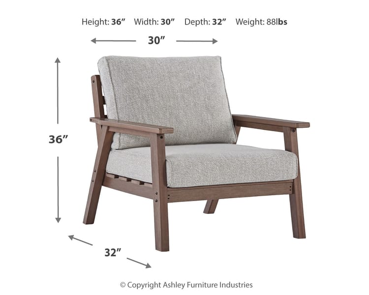Ashley Outdoor/Patio Emmeline Outdoor Lounge Chair with Cushion (Set of 2) P420-820