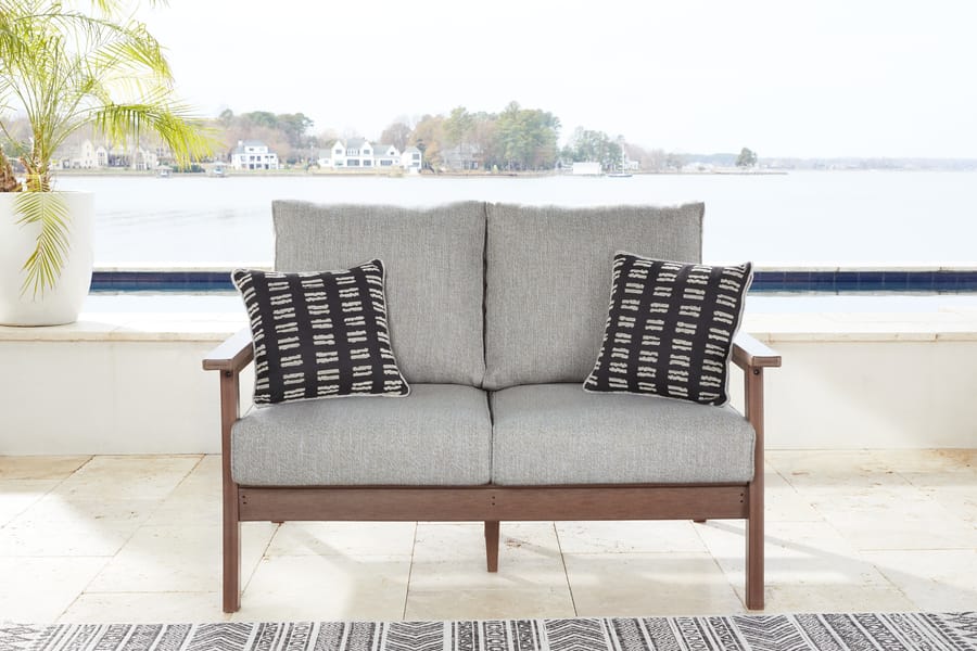 Ashley Outdoor/Patio Emmeline Outdoor Loveseat with Cushion P420-835