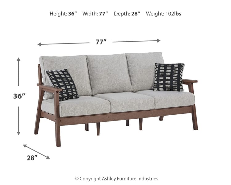 Ashley Outdoor/Patio Emmeline Outdoor Sofa with Cushion P420-838