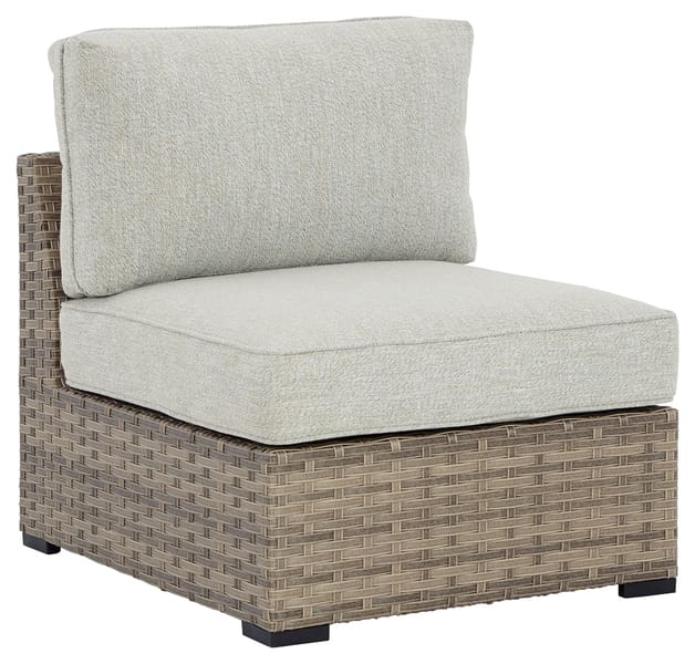 Ashley Outdoor/Patio Calworth Outdoor Armless Chair with Cushion (Set of 2) P458-846