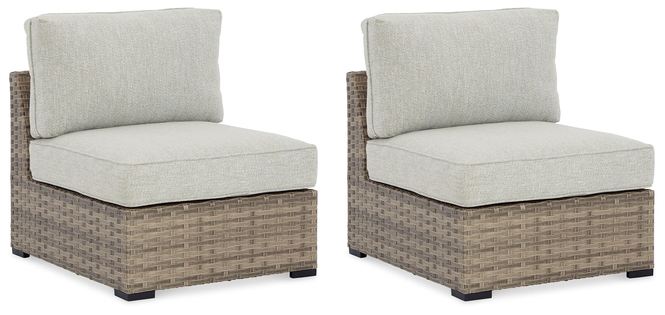Ashley Outdoor/Patio Calworth Outdoor Armless Chair with Cushion (Set of 2) P458-846