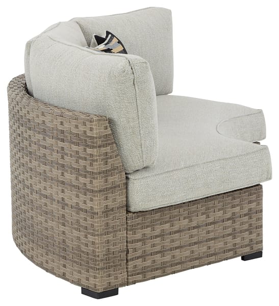 Ashley Outdoor/Patio Calworth Outdoor Curved Loveseat with Cushion P458-861