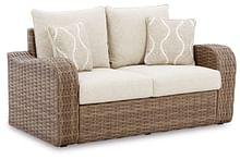 Ashley Outdoor/Patio Sandy Bloom Outdoor Loveseat with Cushion P507-835