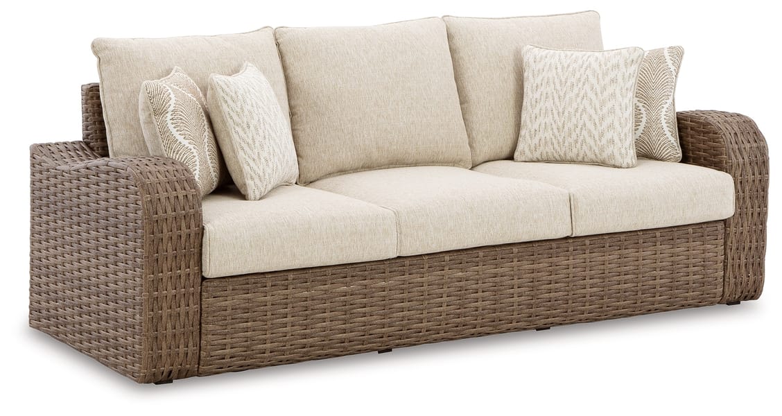 Ashley Outdoor/Patio Sandy Bloom Outdoor Sofa with Cushion P507-838