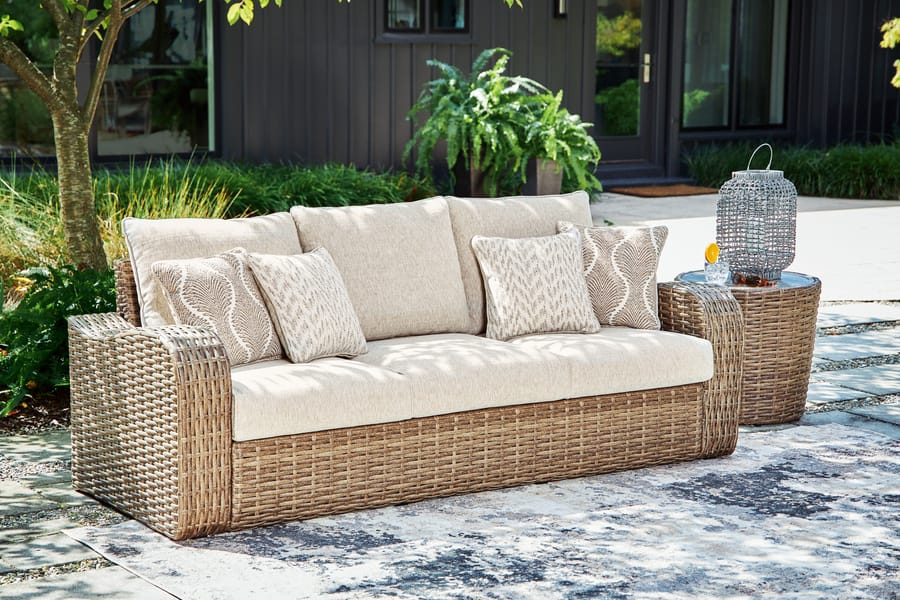 Ashley Outdoor/Patio Sandy Bloom Outdoor Sofa with Cushion P507-838
