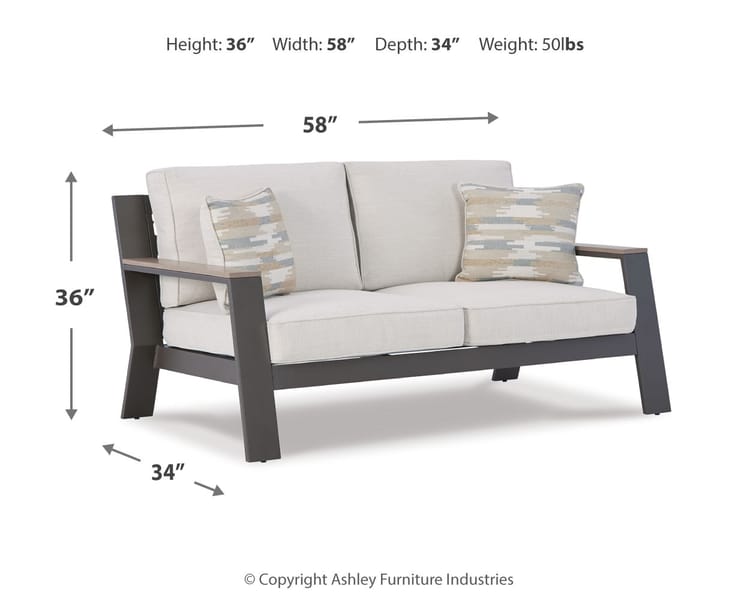 Ashley Outdoor/Patio Tropicava Outdoor Loveseat with Cushion P514-835