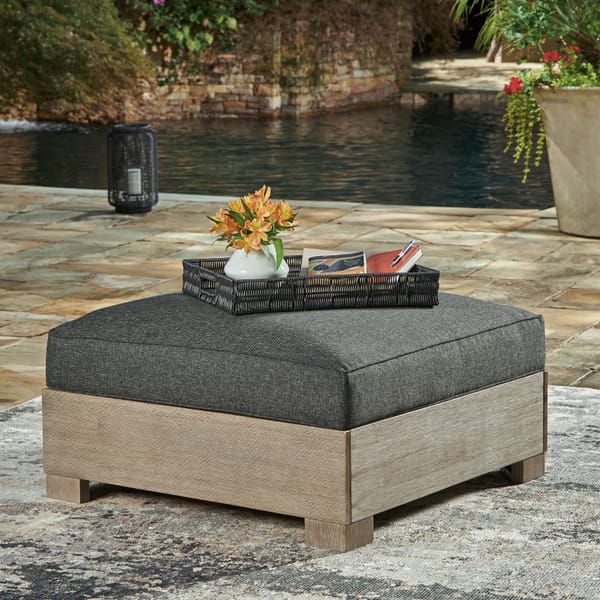 Ashley Outdoor/Patio Citrine Park Outdoor Ottoman with Cushion P660-814