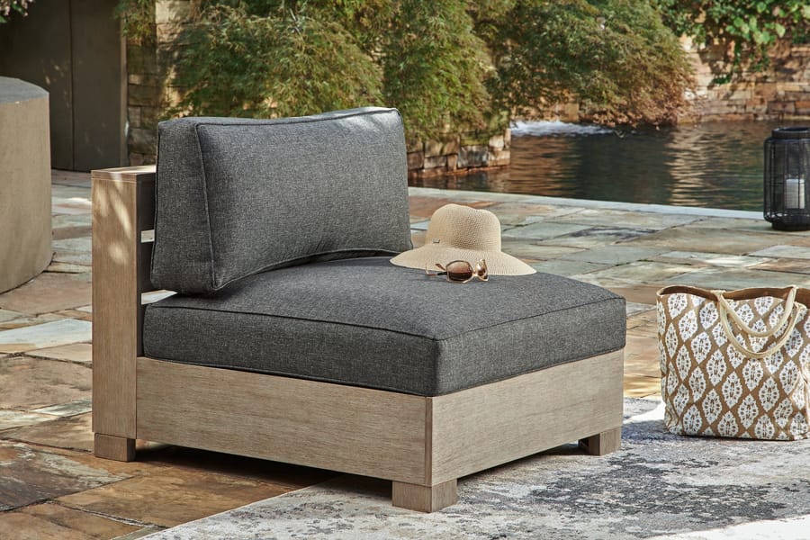 Ashley Outdoor/Patio Citrine Park Armless Chair with Cushion P660-846