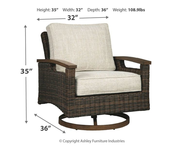 Ashley Outdoor/Patio Paradise Trail Swivel Lounge Chair (QTY 2) P750-821