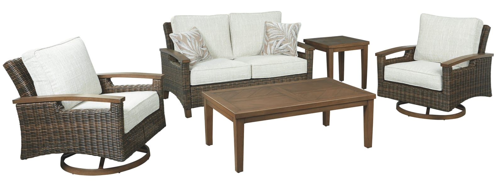Ashley Outdoor/Patio Paradise Trail Loveseat with Cushion P750-835
