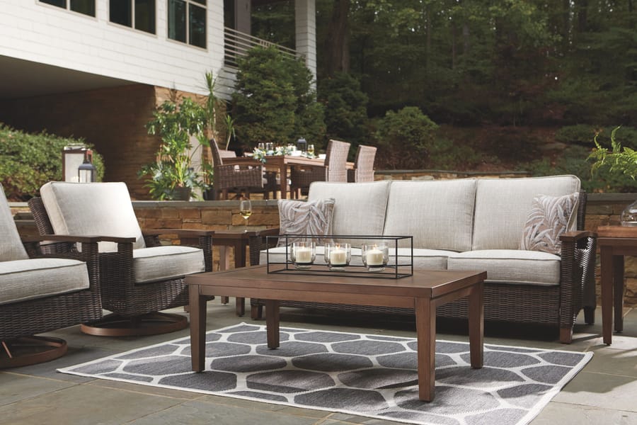 Ashley Outdoor/Patio Paradise Trail Sofa with Cushion P750-838