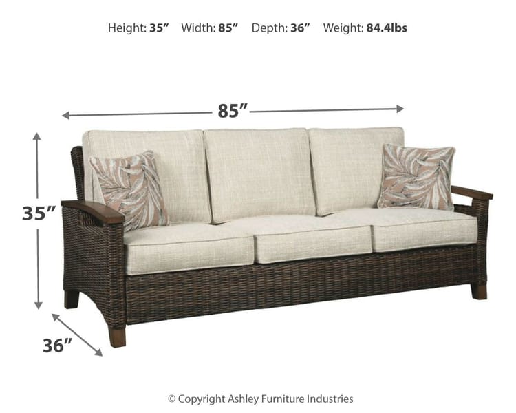 Ashley Outdoor/Patio Paradise Trail Sofa with Cushion P750-838