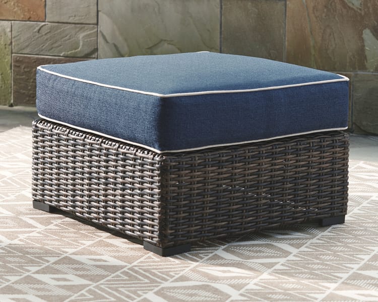 Ashley Outdoor/Patio Grasson Lane Ottoman with Cushion P783-814
