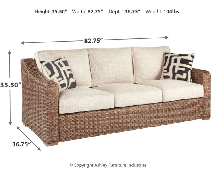 Ashley Outdoor/Patio Beachcroft Sofa with Cushion P791-838