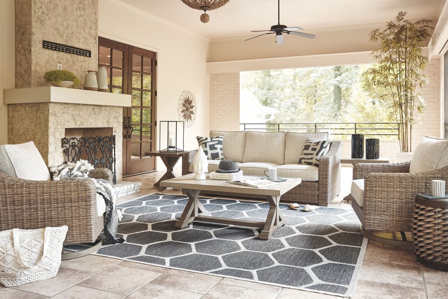 Ashley Outdoor/Patio Beachcroft Sofa with Cushion P791-838