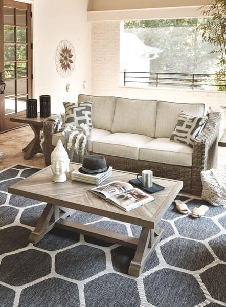 Ashley Outdoor/Patio Beachcroft Sofa with Cushion P791-838