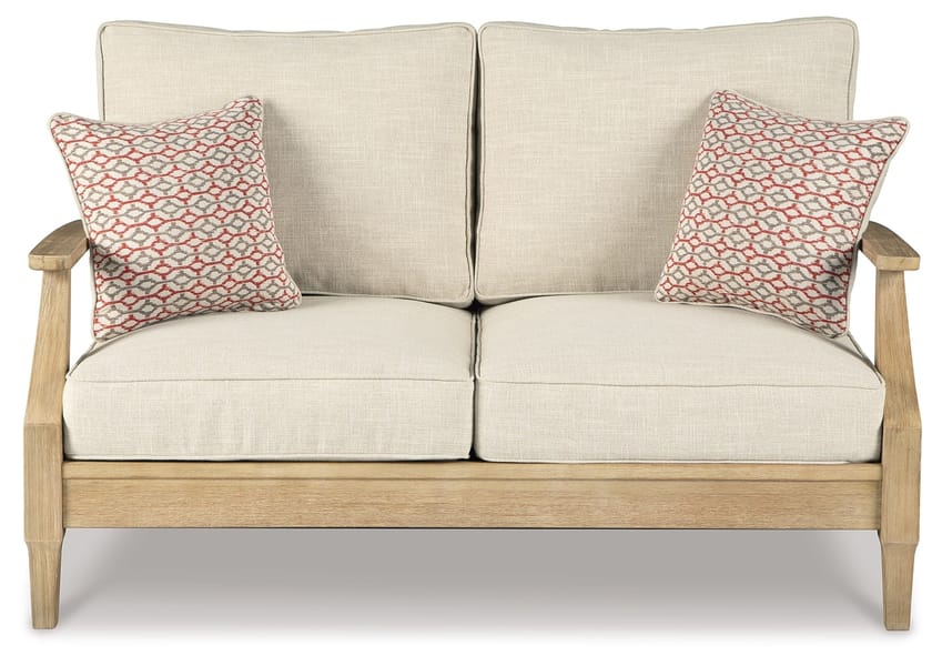 Ashley Outdoor/Patio Clare View Loveseat with Cushion P801-835