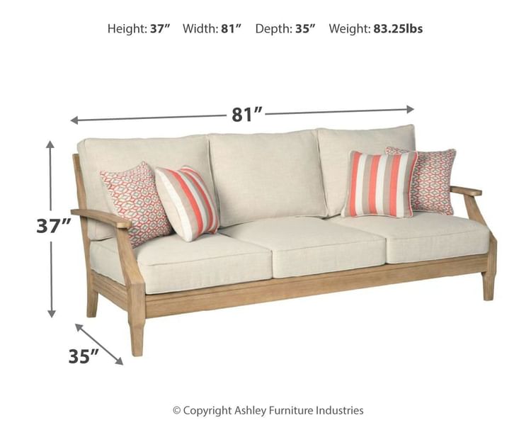 Ashley Outdoor/Patio Clare View Sofa with Cushion P801-838