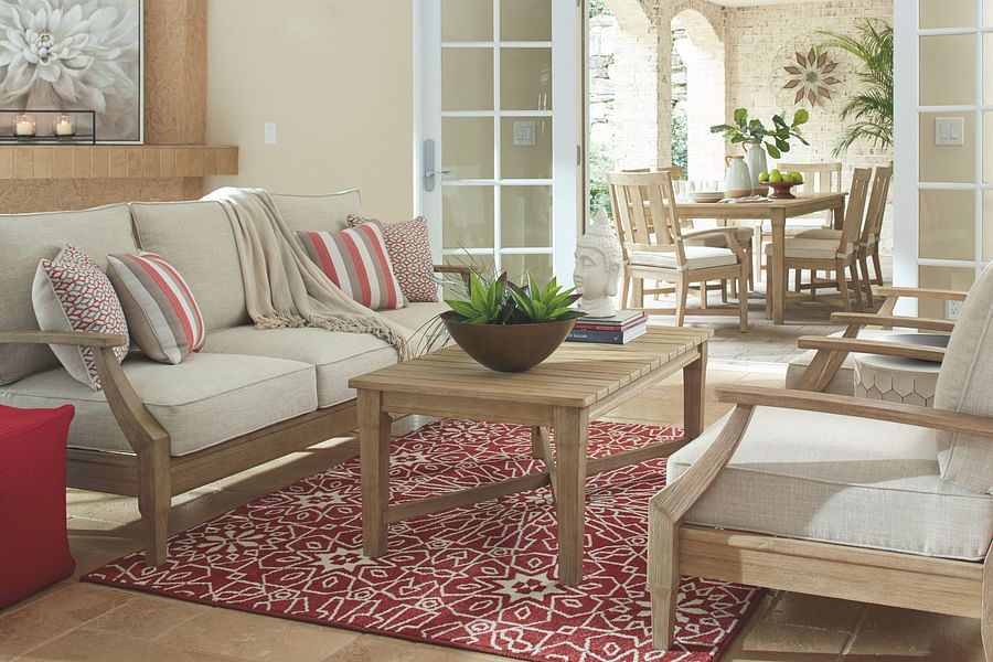 Ashley Outdoor/Patio Clare View Sofa with Cushion P801-838