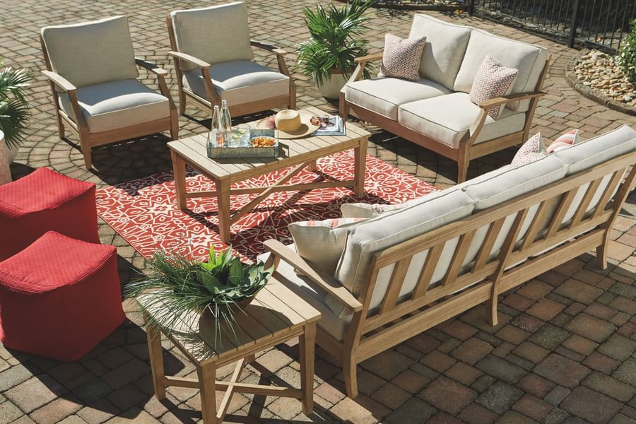 Ashley Outdoor/Patio Clare View Sofa with Cushion P801-838