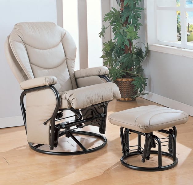 Coaster Living Room Glider With Ottoman 2946