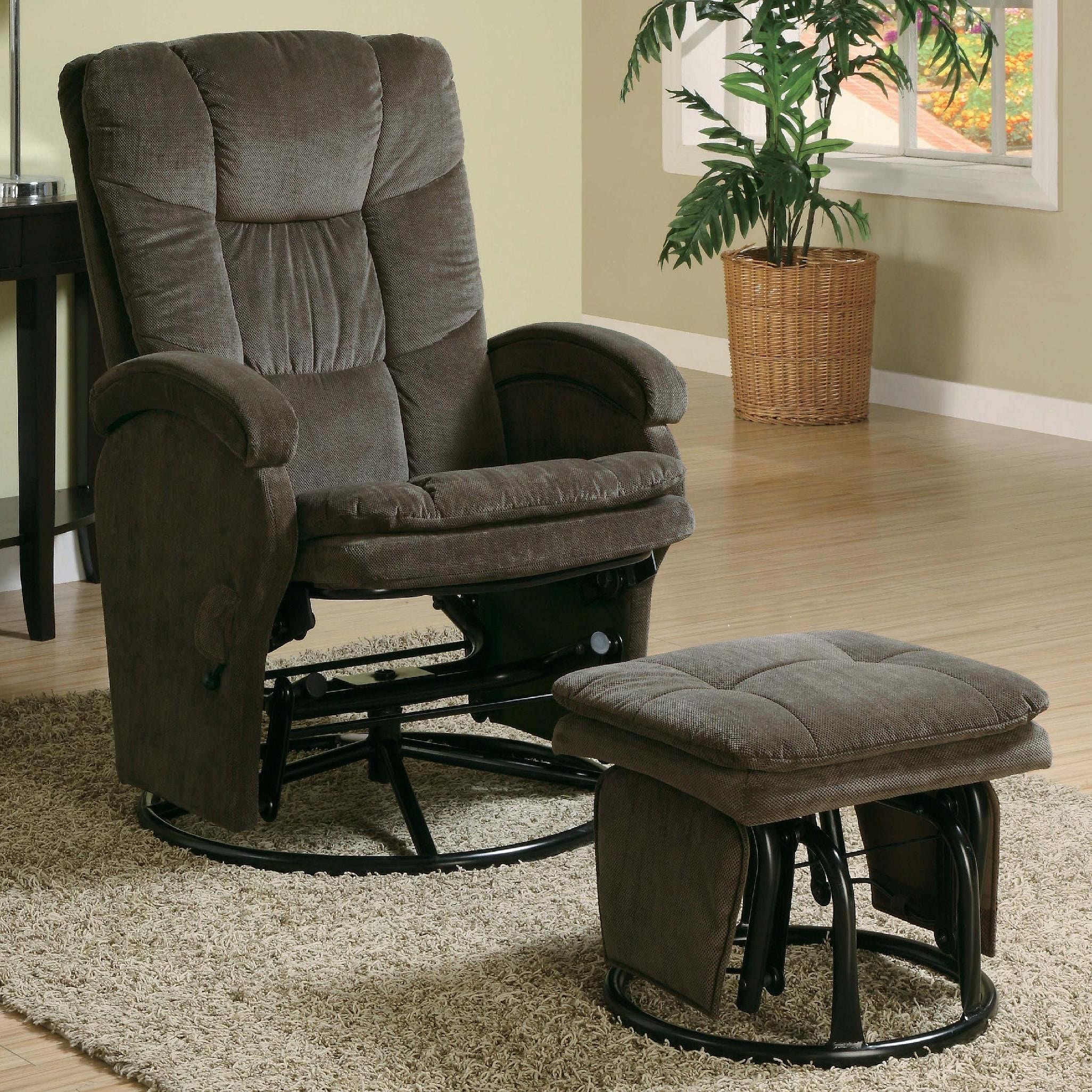 Coaster Living Room Glider With Ottoman 600159