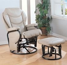 Coaster Living Room Glider With Ottoman 7040