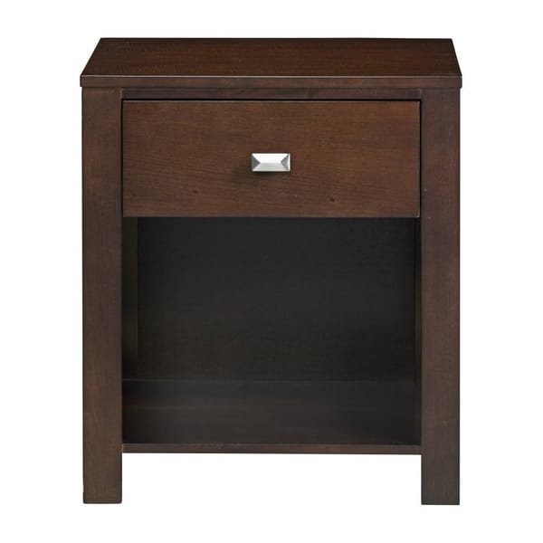 Modus Bedroom Riva One Drawer Nightstand In Chocolate Brown RV2681