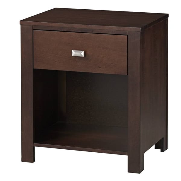 Modus Bedroom Riva One Drawer Nightstand In Chocolate Brown RV2681