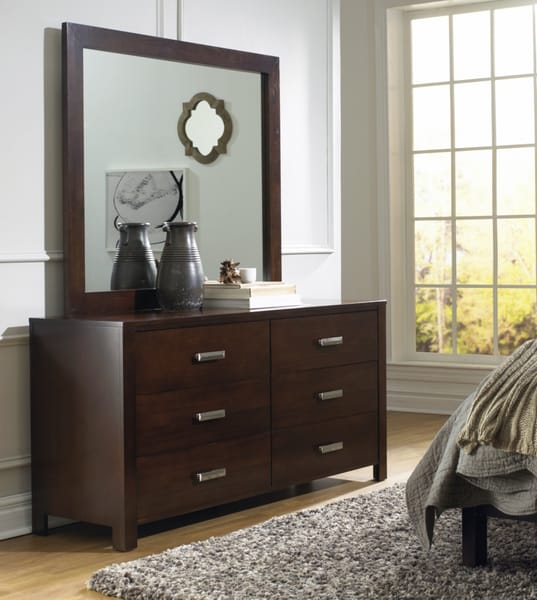 Modus Bedroom Riva Six Drawer Dresser In Chocolate Brown RV2682