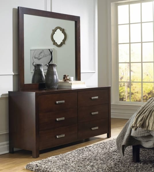 Modus Bedroom Riva Six Drawer Dresser In Chocolate Brown RV2682