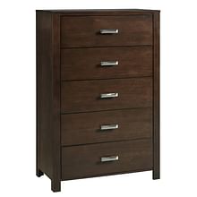 Modus Bedroom Riva Five Drawer Chest In Chocolate Brown RV2684