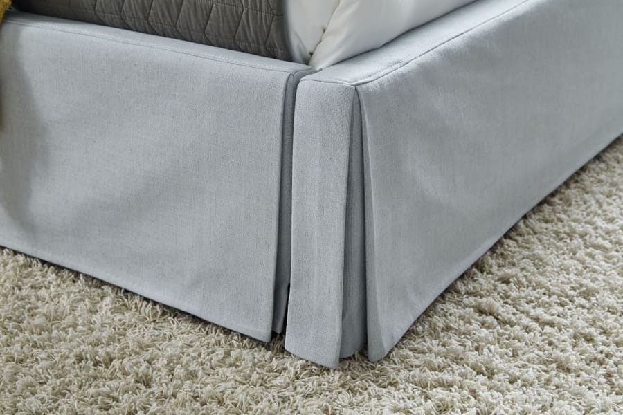 Modus Bedroom Shelby Upholstered Skirted Panel Bed In Sky CB54H54