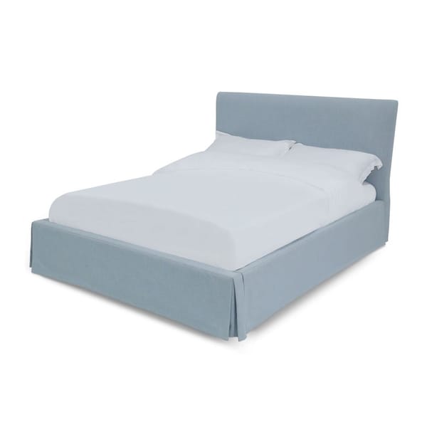 Modus Bedroom Shelby Upholstered Skirted Panel Bed In Sky CB54H54