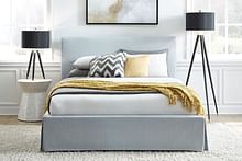 Modus Bedroom Shelby Skirted Footboard Storage Panel Bed In Sky CB54J64