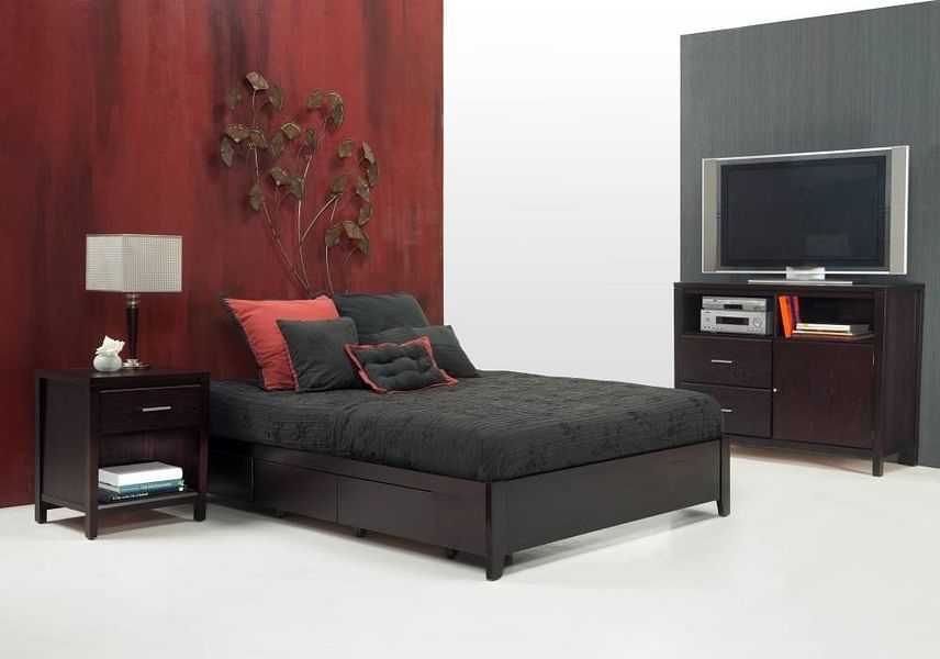 Modus Bedroom Simple Wood Storage Bed In Espresso SP23D5