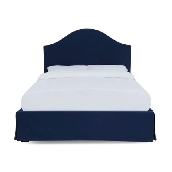 Modus Bedroom Sur Upholstered Skirted Panel Bed In Navy CBD5H56