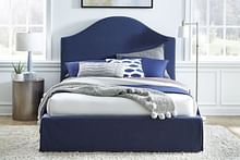 Modus Bedroom Sur Skirted Footboard Storage Panel Bed In Navy CBD5J56