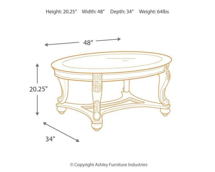 Ashley Living Room Norcastle Coffee Table T499-0